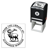 雄壮なエルクが立つ図書館の本の名前 セルフインキングスタンプ (インサイチュ)