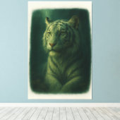 雄壮なホワイトタイガー - 美術ポートレート キャンバスプリント (インサイチュ (ウッドフロア))