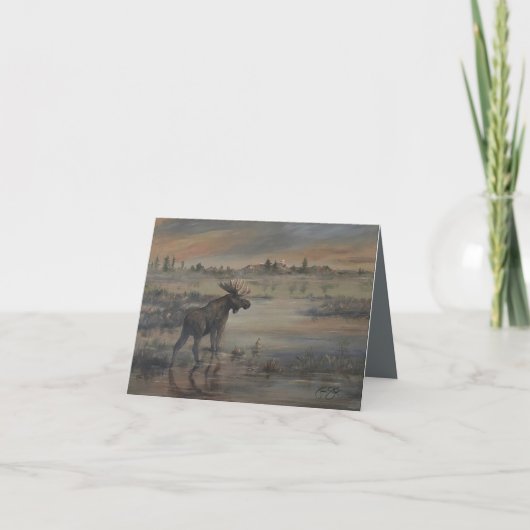 雄壮なムース 4" x 5.6" サンキューカード (正面)