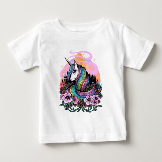 雄壮なユニコーン ベビーTシャツ (正面)
