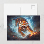 雄壮な虎の中国の十二支芸術 ポストカード (正面/裏面)