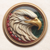 雄壮な鷹のフレーム ラウンドペーパーコースター (正面)