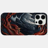 雄壮な鷹の革調デザインシーン Case-Mate iPhoneケース (裏面 (横))