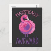 雄大でぎこちないフラミンゴの内向的な不器用さ ポストカード (正面/裏面)