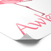 雄大で厄介なピンクのフラミンゴ ポスター (角)