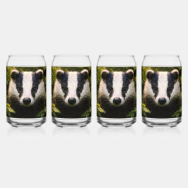 雄大なイギリスのアナグマの高ボールグラス ガラス缶