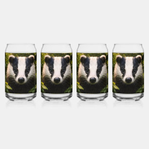 雄大なイギリスのアナグマの高ボールグラス ガラス缶