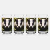 雄大なイギリスのアナグマの高ボールグラス ガラス缶 (正面)