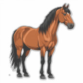 🐎 雄大なウマ 馬好きのためのデザイン 🐎 シール (正面)