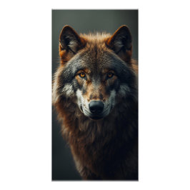 雄大なオオカミの肖像画 力強さと王者の自信 ポスター