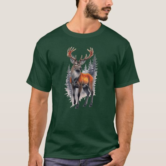 雄大なオジロジカ Tシャツ (正面)