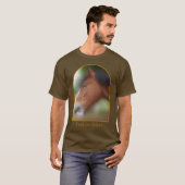 雄大なシャイア種の馬 パーソナライズデザイン Tシャツ (正面フル)
