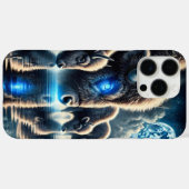 雄大なバッファローが宇宙の夜の不思議を映し出す Case-Mate iPhoneケース (裏面 (横))