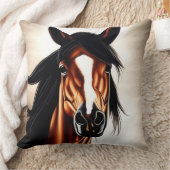 雄大なムスタング - 自由の精神 クッション (ブランケット)