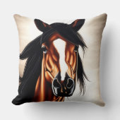 雄大なムスタング - 自由の精神 クッション (正面)