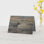雄大なムース 5" x 7" カード (黄色い花)