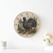 雄大なヨーロッパオオライチョウの水彩画イラスト ラージ壁時計 (ホーム)