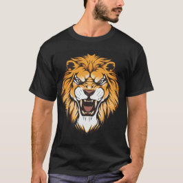 雄大なライオンのグラフィックTシャツ Tシャツ