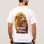 雄大なライオンの頭部 - 強く力強い動物 Tシャツ (裏面)