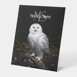 雄大な冬の雪のオオワシ カスタム名前のモノグラム 台座サイン