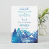 雄大な山の水彩画ウェディング招待状 招待状 (スタンド正面)