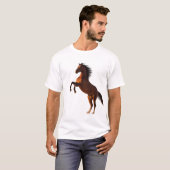 雄大な後肢立ちの馬の作品 Tシャツ (正面フル)