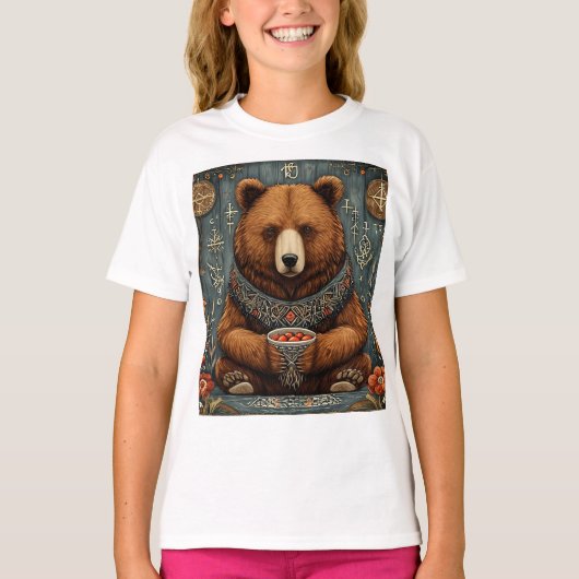 雄大な熊 Tシャツ (正面)