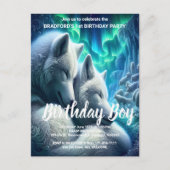 雄大な白いオオカミの休息 誕生日招待 ポストカード (正面)