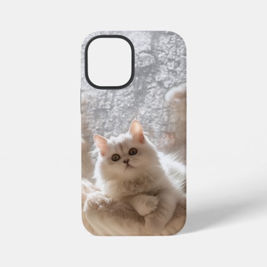 雄大な白猫 iPhoneケース (裏面)