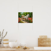 雄大な馬と馬車 ポスター (キッチン)