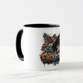 雄大な鷲のコーヒーマグ | 野生の鳥のアートマグ マグカップ (正面左)