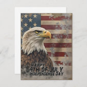 雄大な鷹と国旗 - 自由の精神 (正面/裏面)