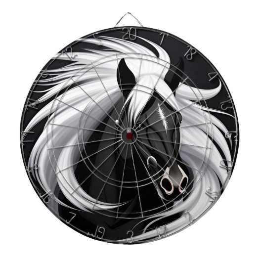 雄大な黒馬 ダーツボード (正面)