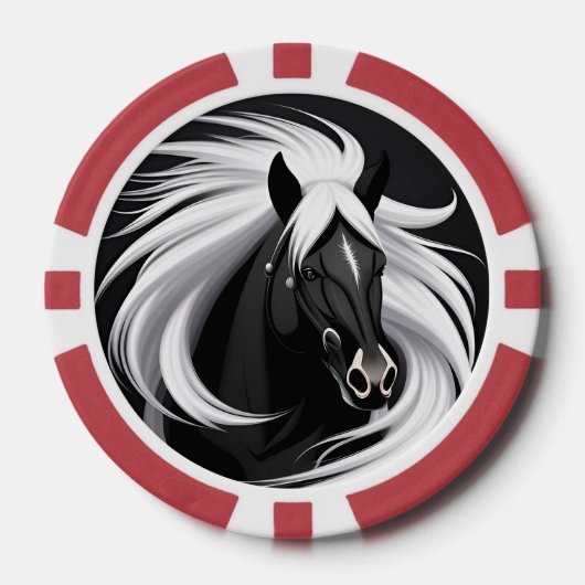 雄大な黒馬 ポーカーチップ (正面)