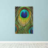 雄孔雀の尾羽 キャンバスプリント (インサイチュ (ウッドフロア))