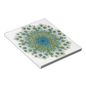 雄孔雀カラフル曼荼羅 ノートパッド (アングル)