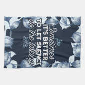 雄弁な沈黙は穏やかな装飾の芸術を引用 キッチンタオル (横)