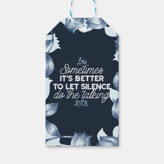 雄弁な沈黙は穏やかな装飾の芸術を引用 ギフトタグ (正面)