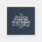 雄弁な沈黙は穏やかな装飾の芸術を引用 スタンダードカクテルナプキン (正面)