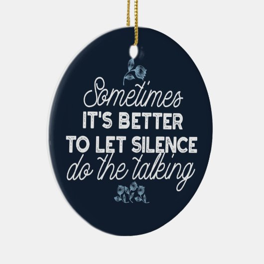 雄弁な沈黙は穏やかな装飾の芸術を引用 セラミックオーナメント (右)