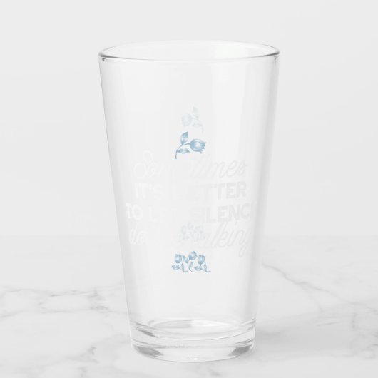 雄弁な沈黙は穏やかな装飾の芸術を引用 タンブラーグラス (裏面)