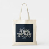 雄弁な沈黙は穏やかな装飾の芸術を引用 トートバッグ (裏面)