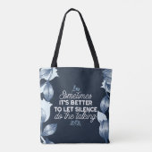 雄弁な沈黙は穏やかな装飾の芸術を引用 トートバッグ (裏面)