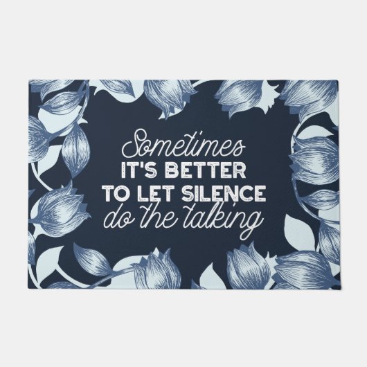 雄弁な沈黙は穏やかな装飾の芸術を引用 ドアマット (正面)