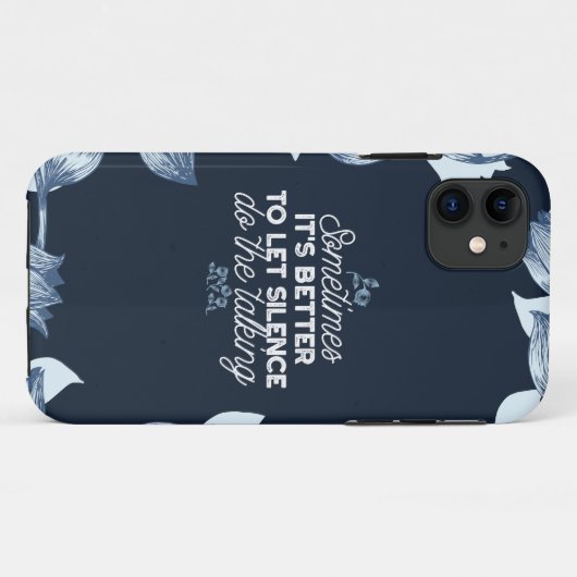 雄弁な沈黙は穏やかな装飾の芸術を引用 Case-Mate iPhoneケース (裏面(横))