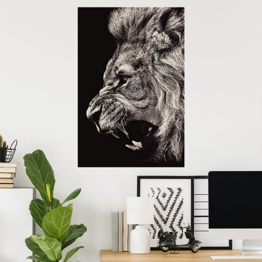 雄怒獅子 ポスター (ホームオフィス)