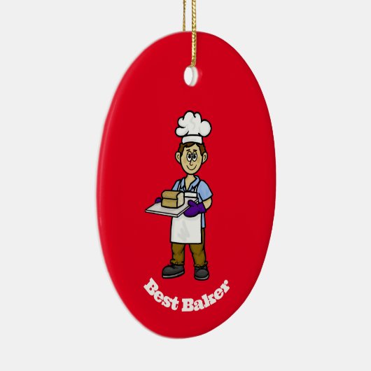 雄最高ののベーカーのクリスマスオーナメント セラミックオーナメント (右)