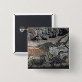 雄牛および馬、c.17000の絵画を紀元前に揺すって下さい(カリフォルニア 缶バッジ (正面&裏面)