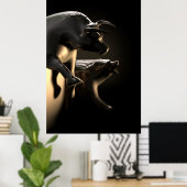 雄牛とクマの市場像 ポスター (ホームオフィス)