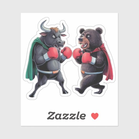 雄牛とクマ シール (シート)